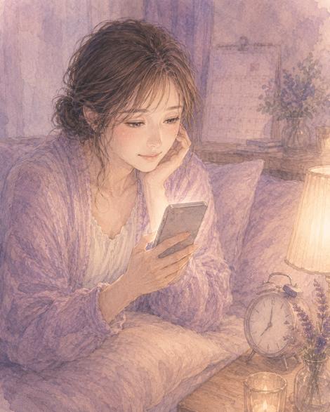 優しいメッセージを見て期待が戻り、また待とうか迷う女性