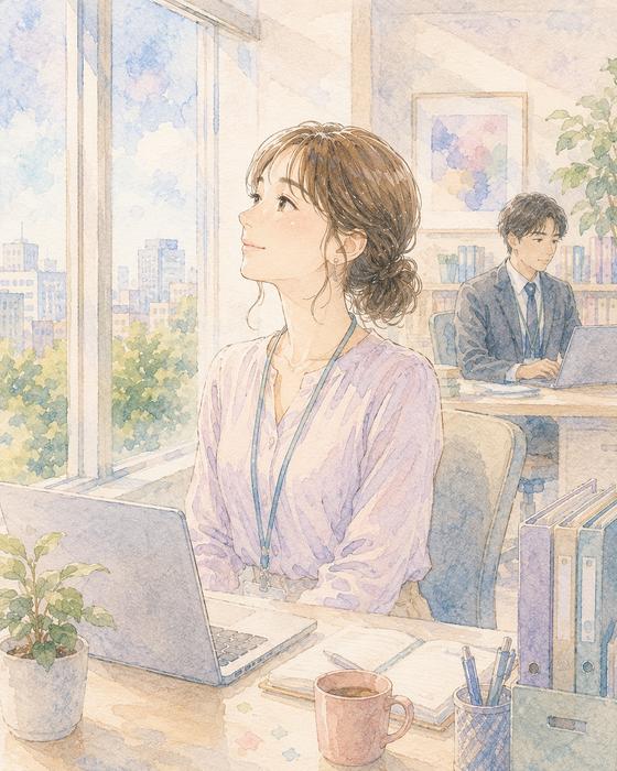 職場恋愛で一歩引き仕事へ気持ちを戻す女性