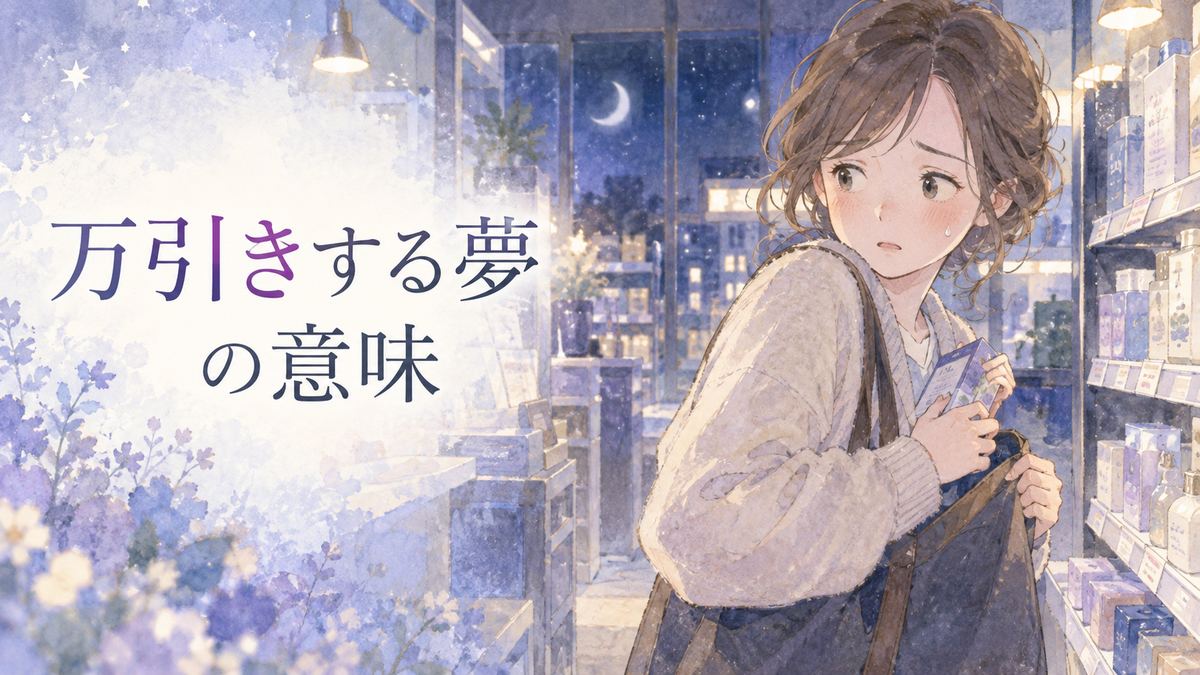 夜の店内で商品を手に戸惑う大人の女性