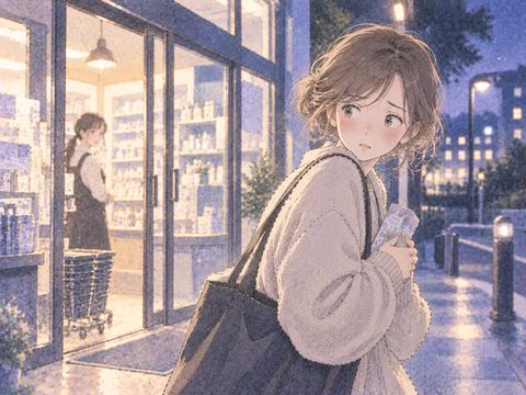 店を出た後も後ろを振り返る女性