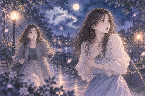 夜の夢の中で友達を心配そうに見つめる人物
