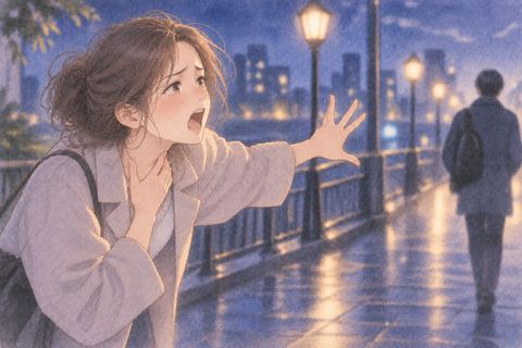 叫ぼうとしても声が出ず戸惑う女性