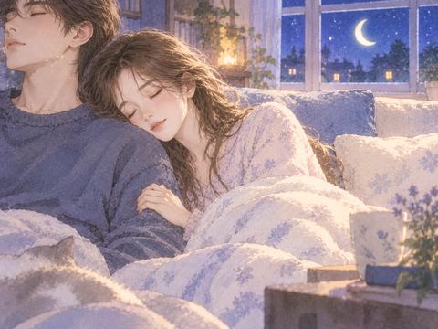 隣の人の肩に寄りかかって眠る女性