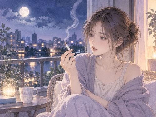 普段は吸わない女性が夢の中で自然にタバコを持つ場面