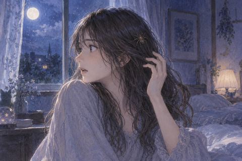 髪に蜘蛛がいることに気づき手を伸ばす人物の夢