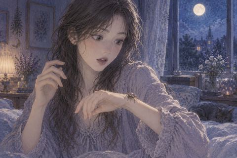 手首近くの蜘蛛に驚いて腕を引く人物の夢