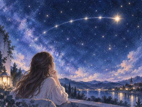 夜空でゆっくり位置を変えていく星