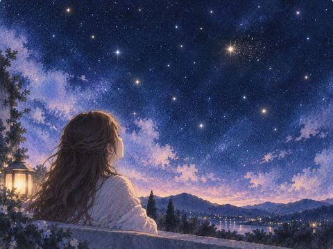 夜空で光を失いかけている一つの星