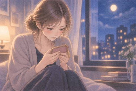 盗んだ品を見て後悔する女性