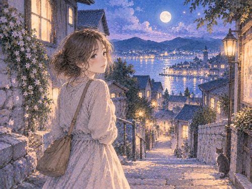 懐かしい町を振り返る女性の夢