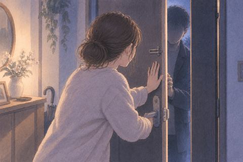 玄関のドアを押さえ、外の知らない人が入ろうとするのを止める夢
