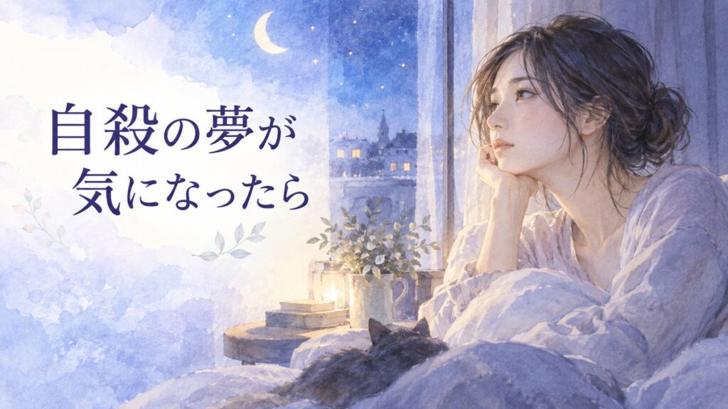 夜の窓辺で夢の余韻を振り返る大人の女性