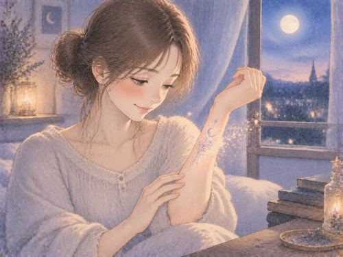 消えていく光の模様を見つめる人物の夢