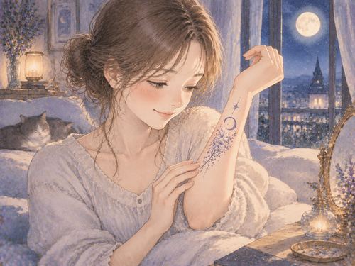 嬉しそうに新しい模様を見る人物の夢