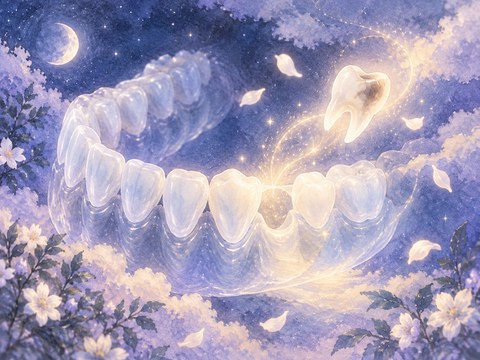 くすんだ歯が一つ離れ周囲が明るくなる夢の場面