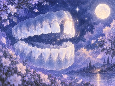一本の歯が傾きながら揺れて離れかけている夢の場面