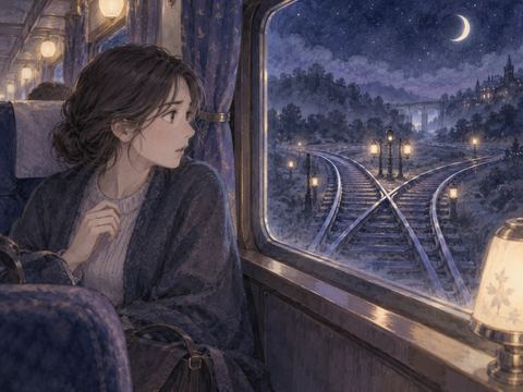乗った電車が違うと気づいて戸惑う人物
