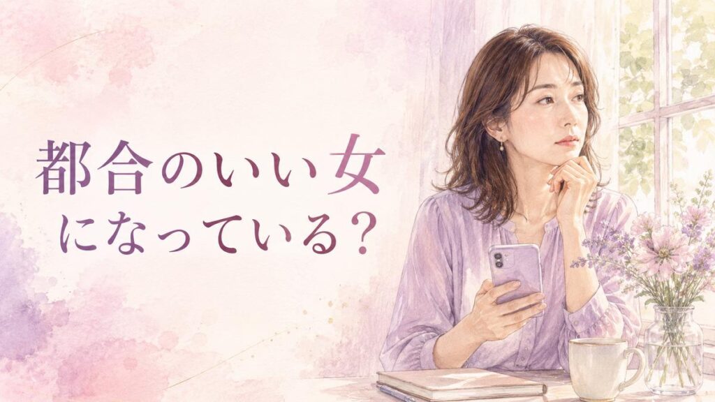 スマホを手にしながら恋愛関係について静かに考える大人の女性