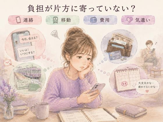 連絡や移動、支払い、予定調整を一人で抱える女性のイラスト