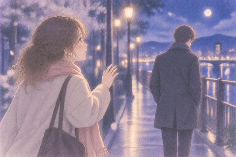 声をかけても振り向かない男性を見る女性
