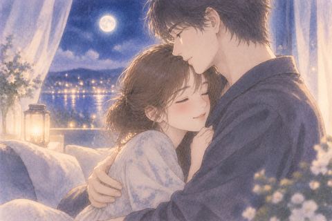 男性に優しく抱きしめられる女性