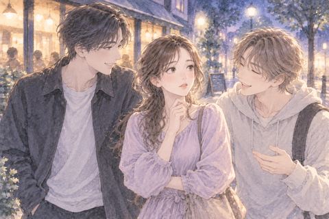 恋人と親しい友達の間で戸惑う女性