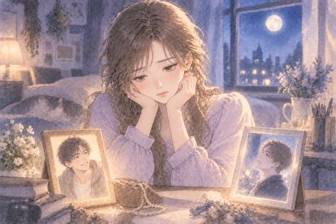 二股したことを後悔してうつむく女性