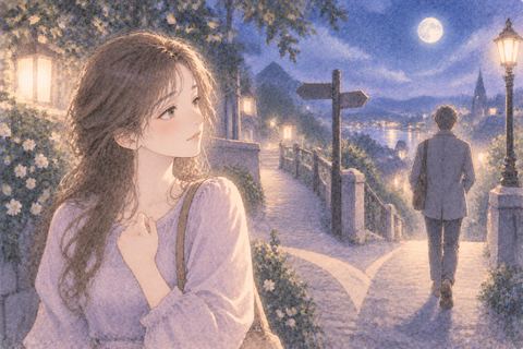 別れた相手を静かに見送る女性