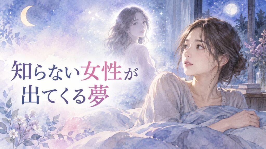 月明かりの部屋で見知らぬ女性の姿を振り返る大人の女性