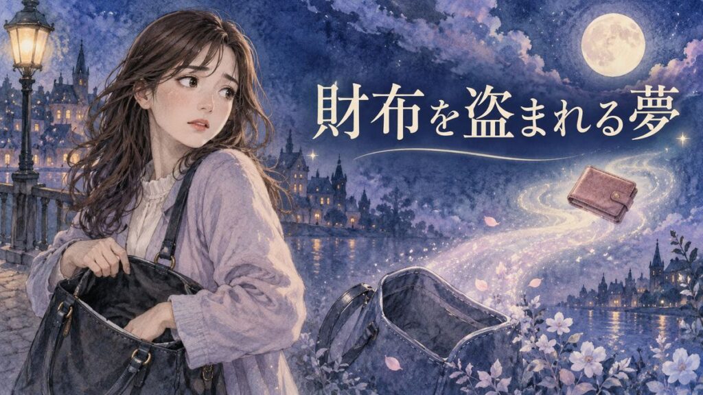 夜の街角で財布がないことに気づき不安そうに振り返る大人の女性