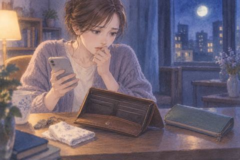財布からカードや通帳がなくなり慌てて確認する人物の夢