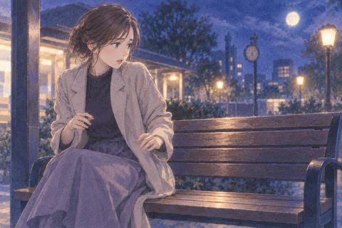 夜のベンチでバッグごとなくなったことに気づく人物の夢