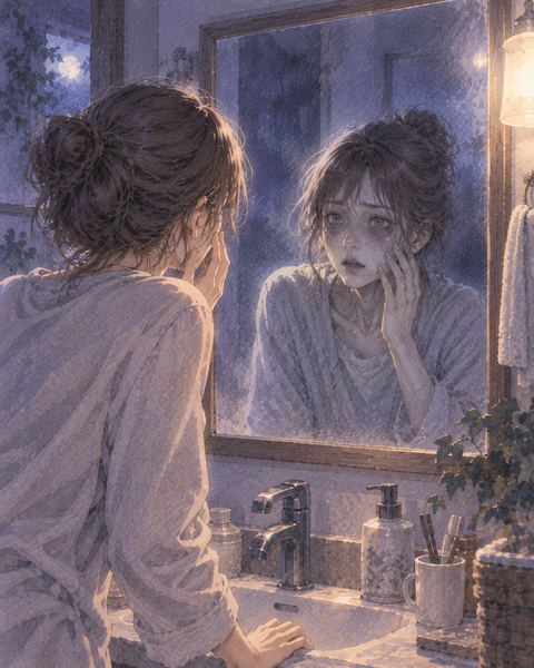 鏡に映る自分の姿がゾンビのように変化して見える人物