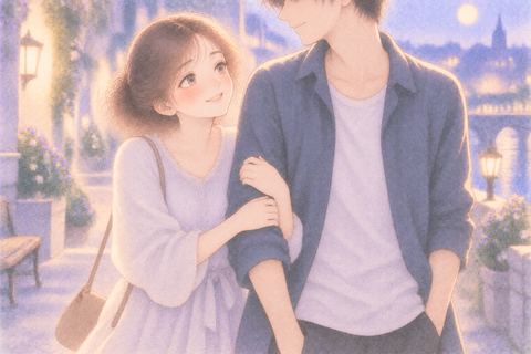 親しい相手と腕を組む女性