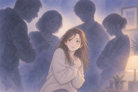 家族に圧迫されるように感じる女性
