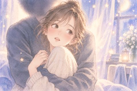 顔の見えない人に後ろから抱きしめられる女性