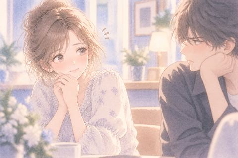 嫉妬されて少し嬉しそうに微笑む大人の女性