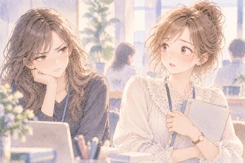 同性の女性から嫉妬の視線を受ける大人の女性