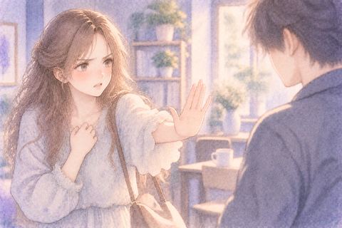 裏切った相手に怒りを示す女性
