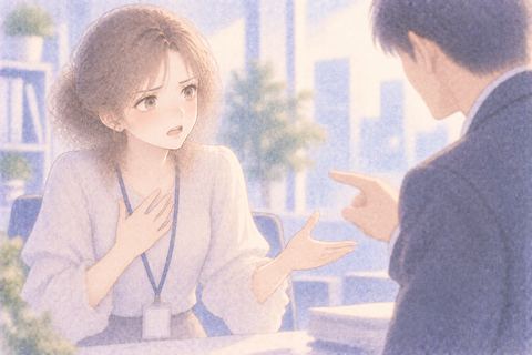 責める相手に毅然と言い返す女性