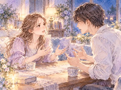 別れ話の途中で感情的に言い争う男女