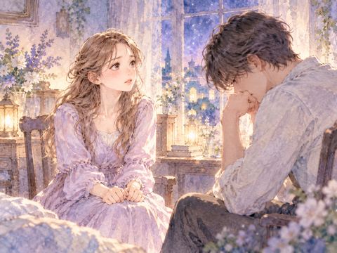 別れ話で恋人の返事を不安そうに待つ女性