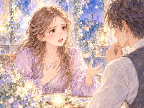 別れ話の途中で怒りをこらえながら訴える女性