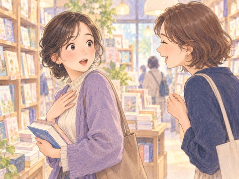 知人に突然可愛いと言われ目を丸くして驚く女性