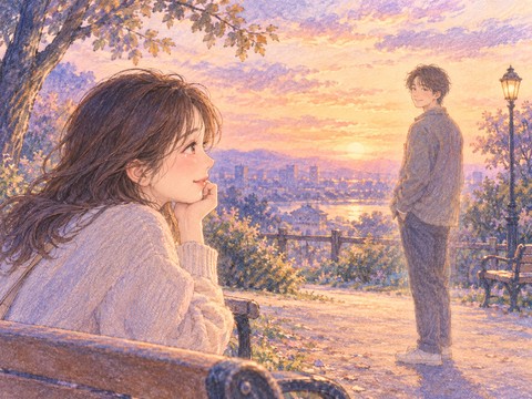 懐かしい元彼の微笑みを見つめ切なげに笑う女性