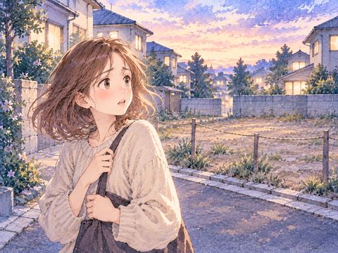 見慣れた住宅街で自宅が見つからず周囲を見回す女性