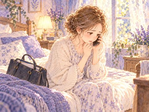 元気なのに風邪のふりをして職場へ欠勤連絡をする女性