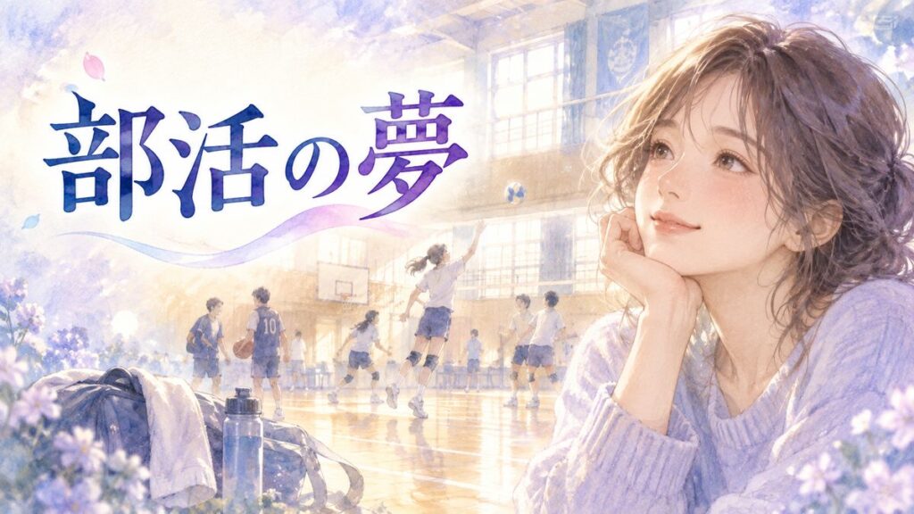 体育館の部活風景を思い浮かべる大人の女性