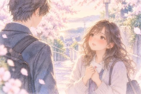 懐かしい初恋の人に告白する大人の女性