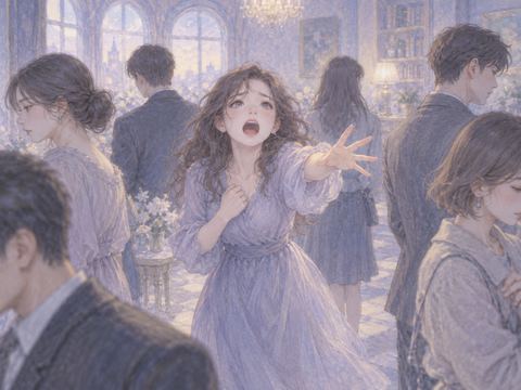 人々に囲まれて助けを求め叫ぶ女性